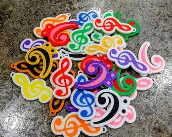 Treble clef Bass clef custom keychain 3D printed instrument case tag accessory musician gift band orchestra student