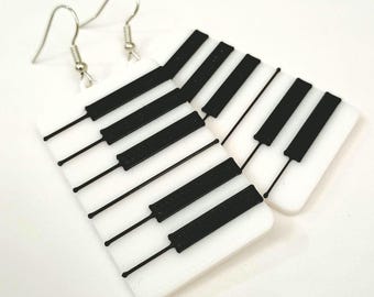 Piano earrings gift for music teacher musician keyboard jewelry dangle unique fashion
