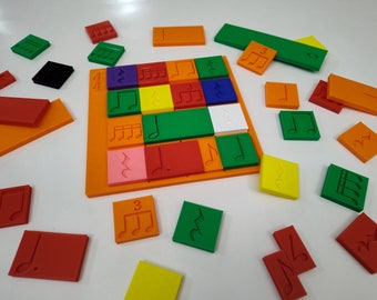 Music Rhythm Tile Game Piano practice tool elementary classroom learning teacher gift preschool montessori manipulative learning 3d printed