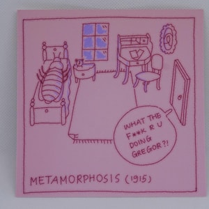 Carte postale Métamorphose – Caricature d'insecte de Kafka