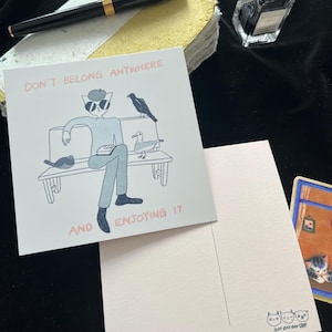 Fashion Cat Postcard – 9 Outfits, One Attitude