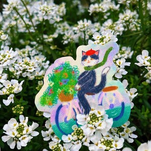 Sticker vinyle vélo Gentle Cat - Profitez du printemps pour les amoureux des chats colorés
