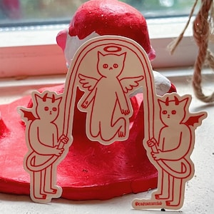 Sticker en vinyle Exercice venu de l'enfer (avec des chats)