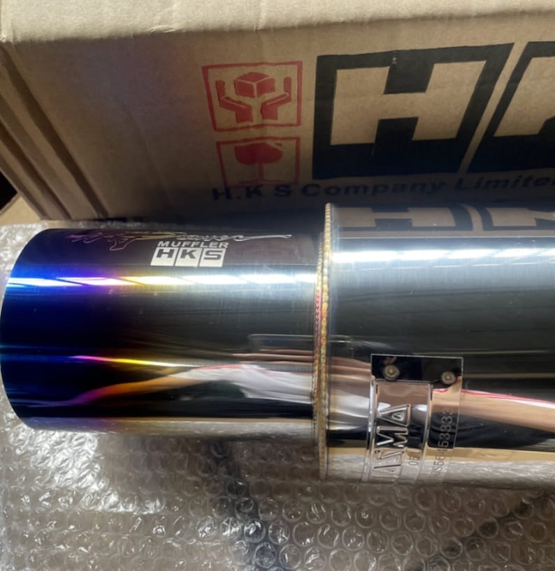 HKS Hipower Universal Single Exhaust MUFFLER Inlet 2.0 Outlet 3.5 Inch