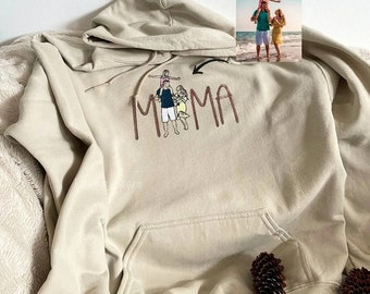 MAMA Sweatshirt Embroidered, Custom photo Sweatshirt for Mothers day, Gift for Mum Sweatshirt, Mother's Day Present, Gift for Mom