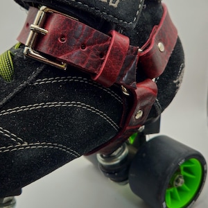 Customizable Leather Roller Derby Jam Straps/Boot Straps-Bison Leather