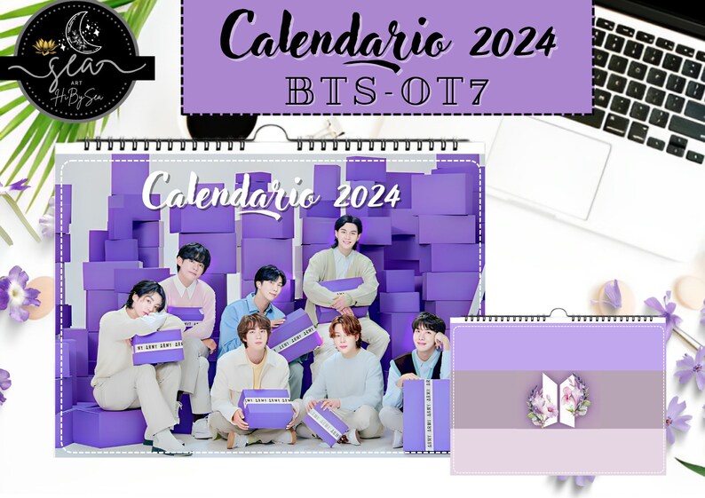 CALENDARIO 2024 / BTS OT7 / Versión Español / Calendario De Escritorio