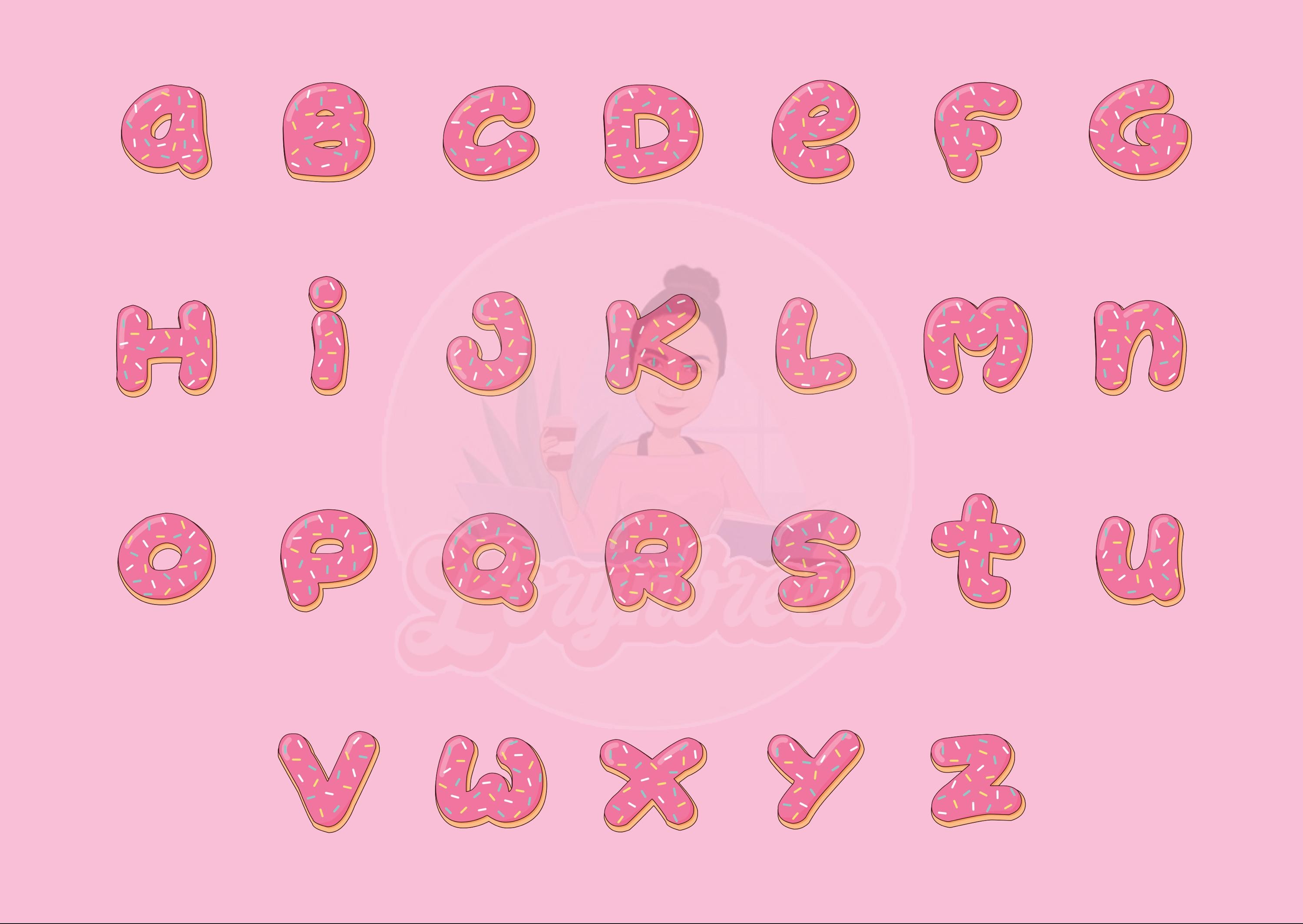 Donut Font Printable / Layout / Designing Font - Etsy