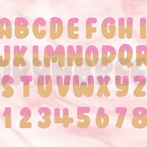 Pink Ice Cream Font Printable / Layout / Designing Font