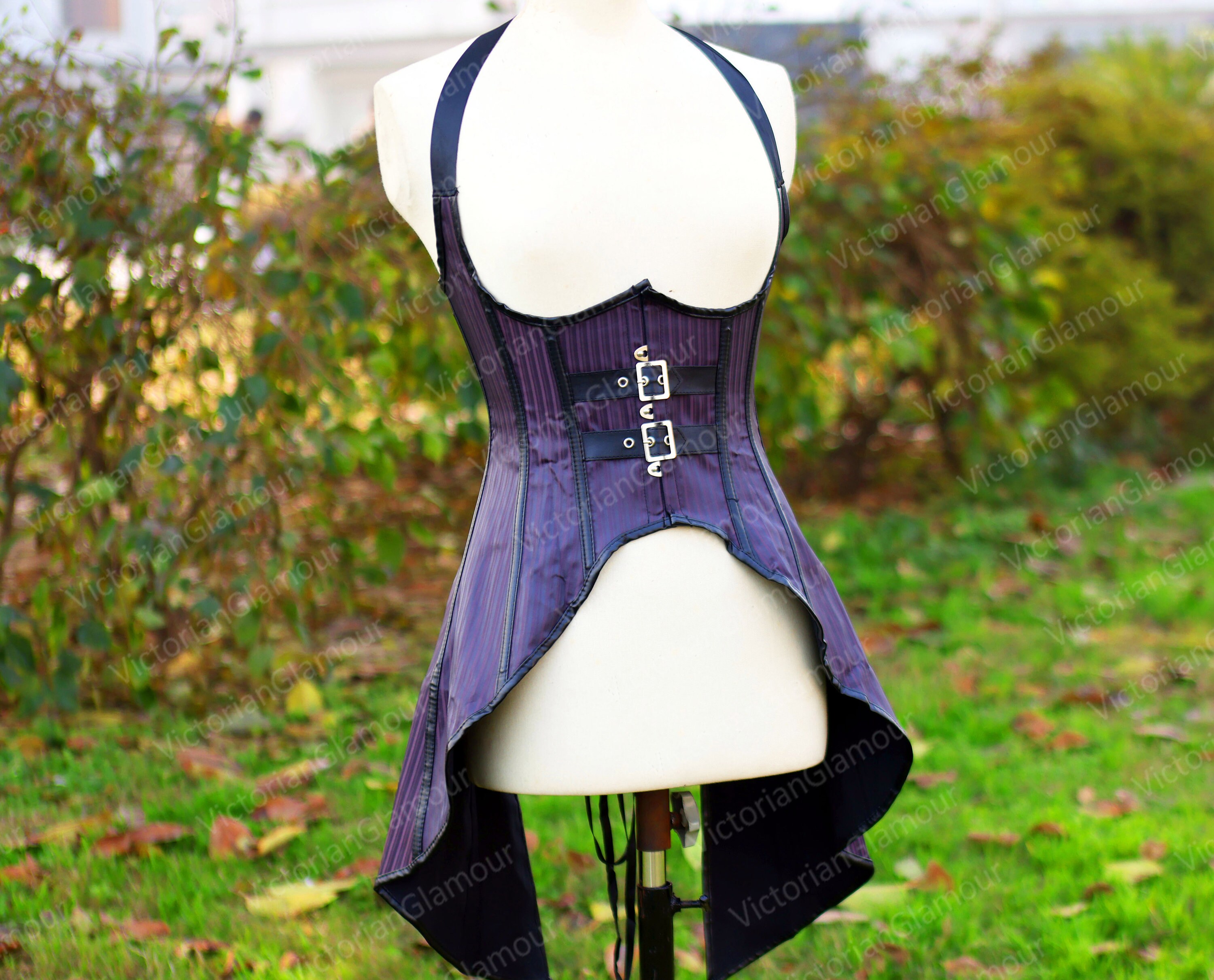 Ren Faire Underbust Plus Size Corset, Medieval Gothic Lace up Corset