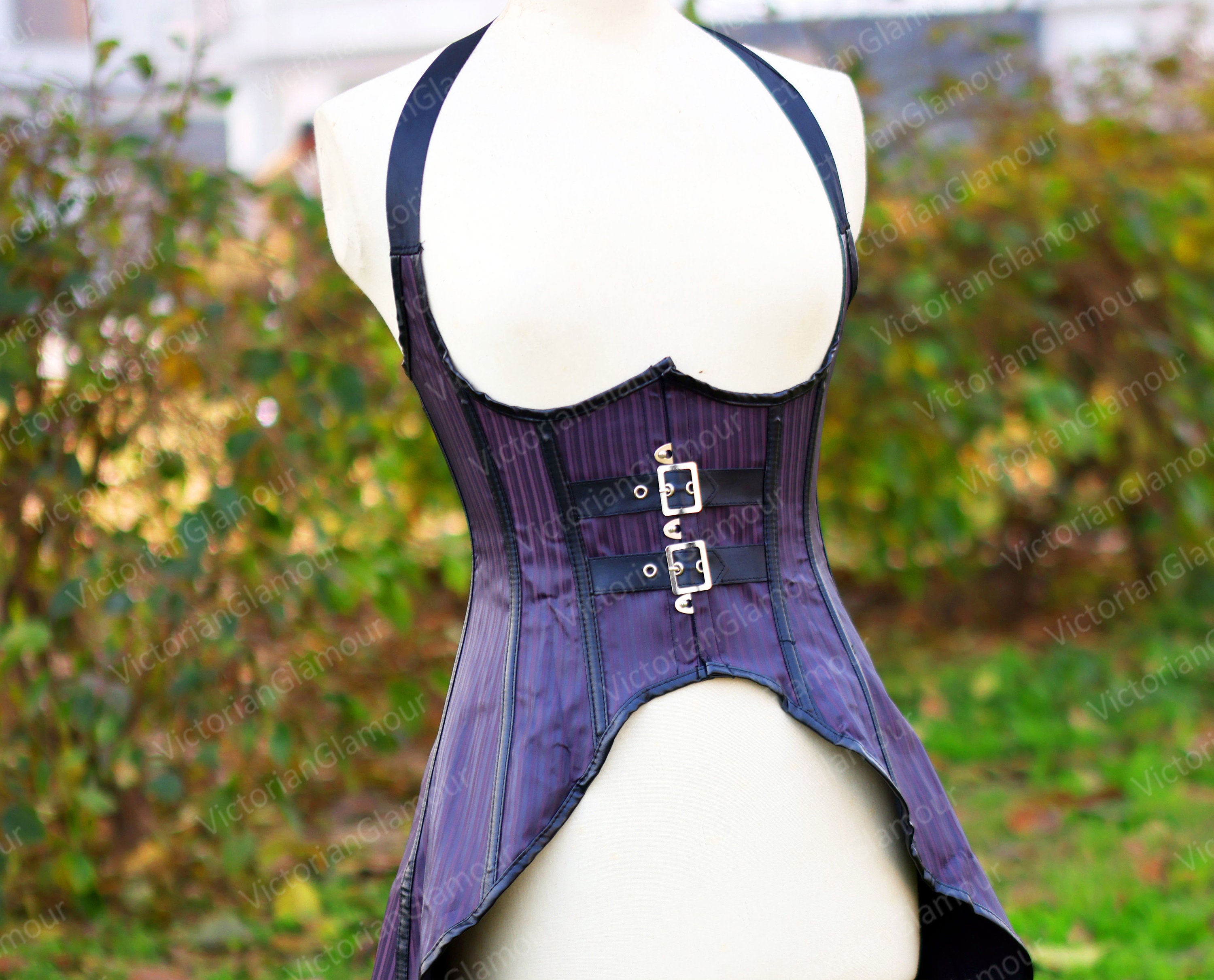Ren Faire Underbust Plus Size Corset, Medieval Gothic Lace up Corset