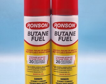 Ronson Butane 75ml / 2.54 fl oz Refill Fuel Gas for Lighters _ 2 PACK (US Seller)