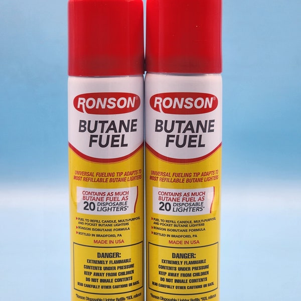 Ronson Butane 75ml / 2.54 fl oz Refill Fuel Gas for Lighters _ 2 PACK (US Seller)