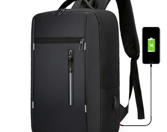 Business Casual Laptop Bag Water Resistant with USB Charging Port (US Seller)