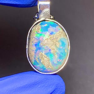 Handgefertigte ÄTHIOPIAN OPAL Doublette in Sterling Silber Lünette mit Luxus Display Box