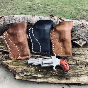 Wet Molded Thick Leather Pocket Holster for NAA 22LR 1-5/8&quot;