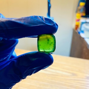 AA Gem Quality NEPHRITE JADE Square Cut Cabochon #19.5 Carat With Display Case
