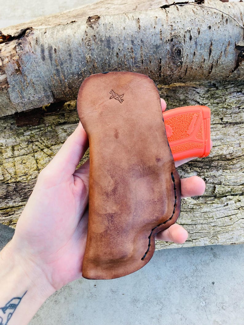 Ruger LCP Max Nassgeformtes Taschenhalfter aus dickem Leder Bild 3