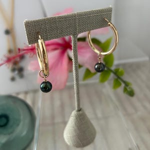 Tahitian Pearl Hoop Earrings