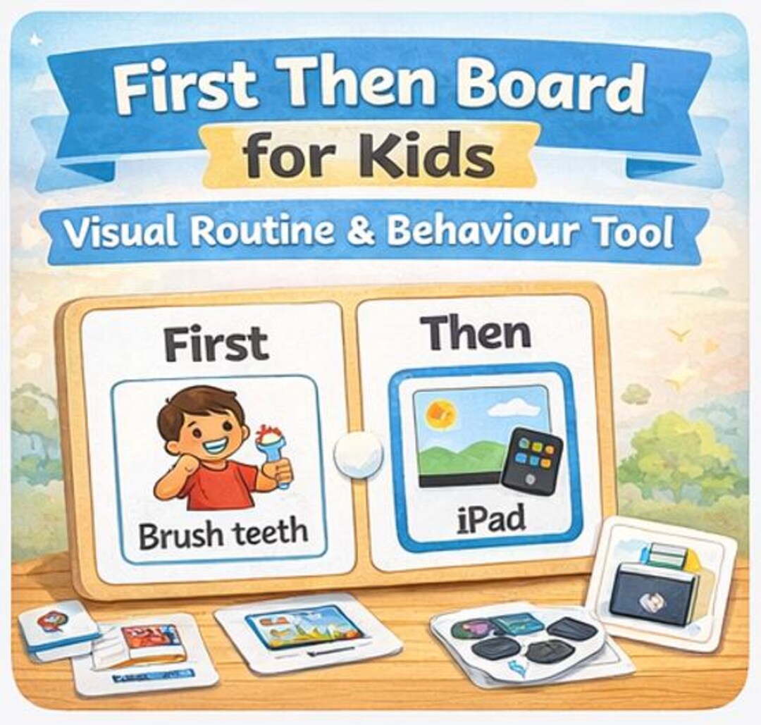 First Then Board Printable | Visual Schedule for Kids | Autism & ADHD ...