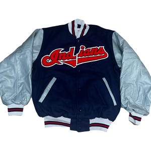 1980s Vintage Cleveland Indians Varsity Jacket- medium