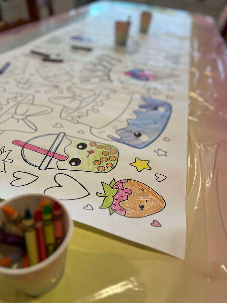 Personalized Aloha Coloring Table Runner Beach Coloring Page Beach