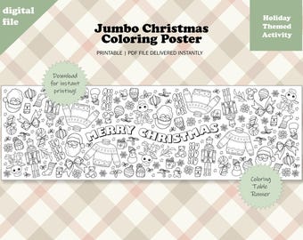 Giant Coloring Poster Christmas Coloring Table Cloth Christmas Coloring Table Runner Coloring Christmas Party Activity Christmas Kids Table