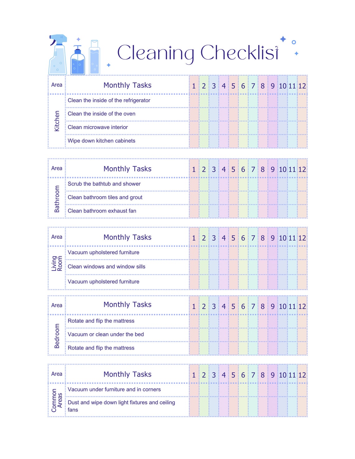 Cleaning Checklist Printable - Etsy Canada