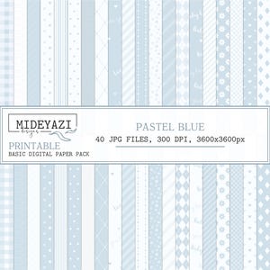 Blue printable background, Blue Basic digital paper pack, Baby boy printable paper, Scrapbook papers, Printable Scrapbook paper