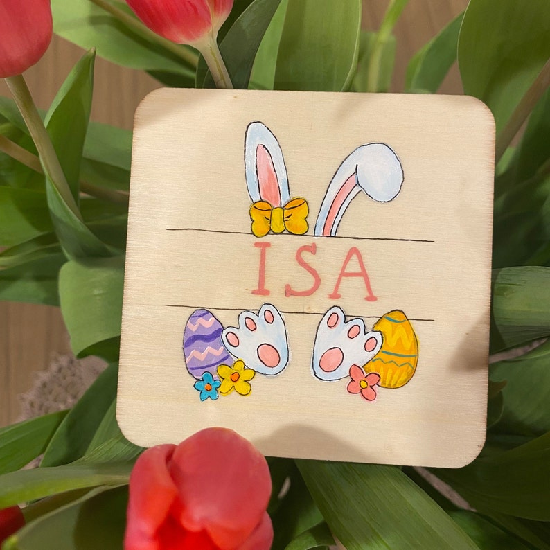 Easter Custom Coasters Personalized Handpainted Wooden Coasters Happy ...
