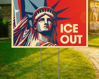 Abolish ICE Yard Sign, No ICE Sign, Protect Our Neighbors Garden Decor, Progressive Social Justice Sign, Anti Trump Sign, Resist Sign