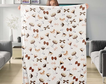 Coquette Espresso Martini Cozy Blanket, Espresso Martini Cocktail Club Blanket, Cocktail Lover Blanket Gift, Espresso Martini Lover Blanket