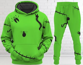 Spooky Monster Cosplay Hoodie, Spooky Monster Halloween Costume Cosplay Outfit, Green Monster Hoodie, Halloween Party Shirt