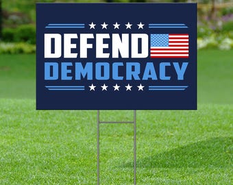 Defend Democracy Yard Sign, Anti-Trump Garden Sign, Resist Hate Lawn Sign, Resist Racism Yard Sign, Protect Democracy Yard Sign, Anti Maga