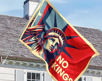 No Kings House Flag, Anti Trump House Flag, Resistance Nope To Fascism Flag, Rally Flag, Protest Yard Flag, Political Activist Home Decor