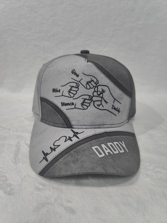 Personalized Dad Hat - Custom Grandpa Baseball Cap With Fist Bump Design