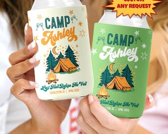 Custom Camping Bachelorette Can Cooler, Bachelorette Party Favors, Mountain Bachelorette Girls Trip, Bridal Shower Gift, Wedding Decors 2025