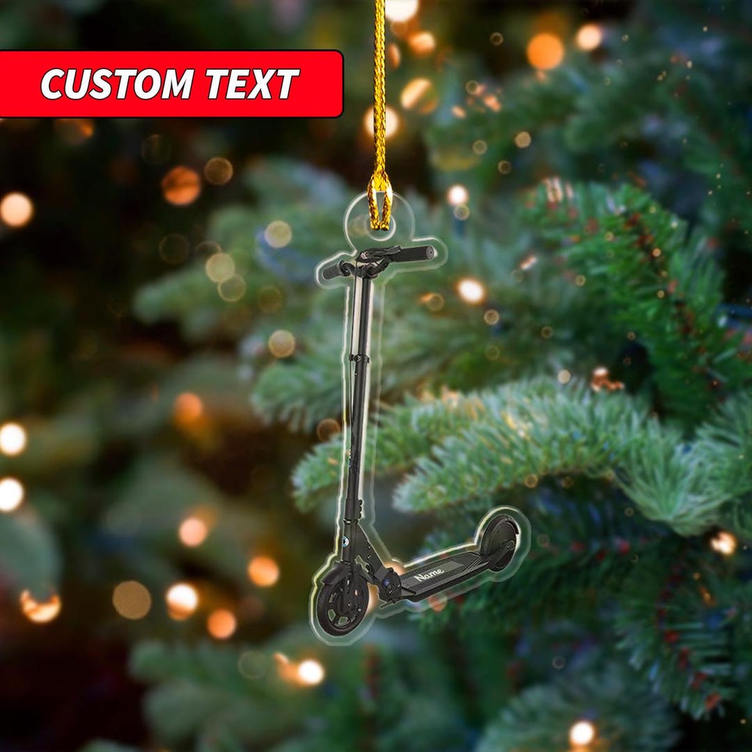 Personalized Scooter Christmas Light 2D FLAT Christmas Ornament