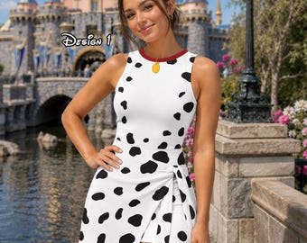 Spotted Dog Wrap Skort Dress, Spotted Dog Halloween Costume Dress Skirt, Trip Dress, Halloween Party Outfit
