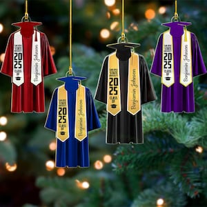 Personalized Graduation Ornament, Custom Ornament Class Of 2025, New Graduate Gift, High School Graduation Gift, College Graduated Ornament