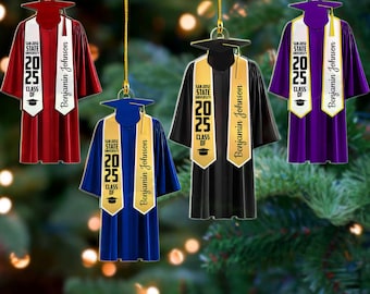 Personalized Graduation Ornament, Custom Ornament Class Of 2025, New Graduate Gift, High School Graduation Gift, College Graduated Ornament