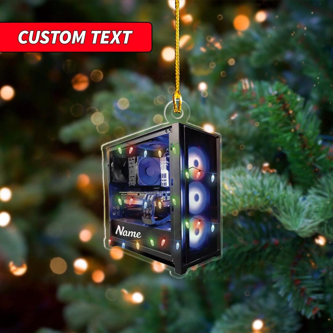 Personalized Gaming Computer Christmas Light Ornament, Christmas Tree