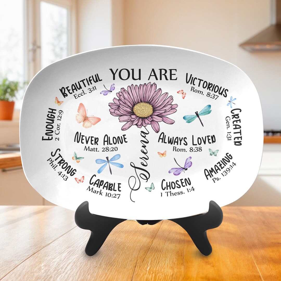 Custom You Are Bible Verse Platter, Personalized Inspiration Bible ...