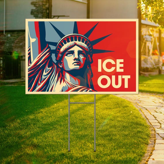 Abolish ICE Yard Sign, No ICE Sign, Protect Our Neighbors Garden Decor, Progressive Social Justice Sign, Anti Trump Sign, Resist Sign