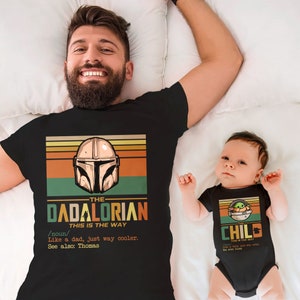 Dadalorian and Child Matching Shirt, Custom Dad Shirt, Dadalorian Shirt, Dad and Son Set, Pregnancy Announce First Fathers Day Gift