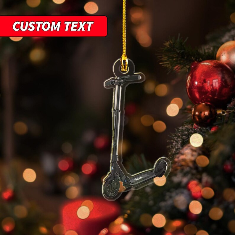 Personalized Scooter Christmas Light 2D FLAT Christmas Ornament