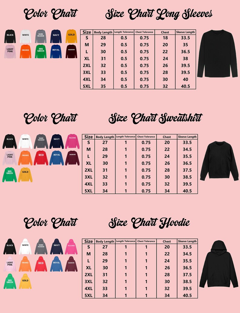 a chart showing the sizes of sweatshirts for men and women