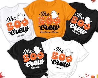 Personalized The Boo Crew Matching Shirt, Funny Boo Halloween Shirt, Halloween Ghost Family Matching Tee, Spooky Season Group Shirt