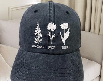 Embroidered Floral FDT Dad Hat, Subtle Anti Trump Hat, Impeach President Dad Hat, Hat Gift For Democrat, Reproductive Rights Hat