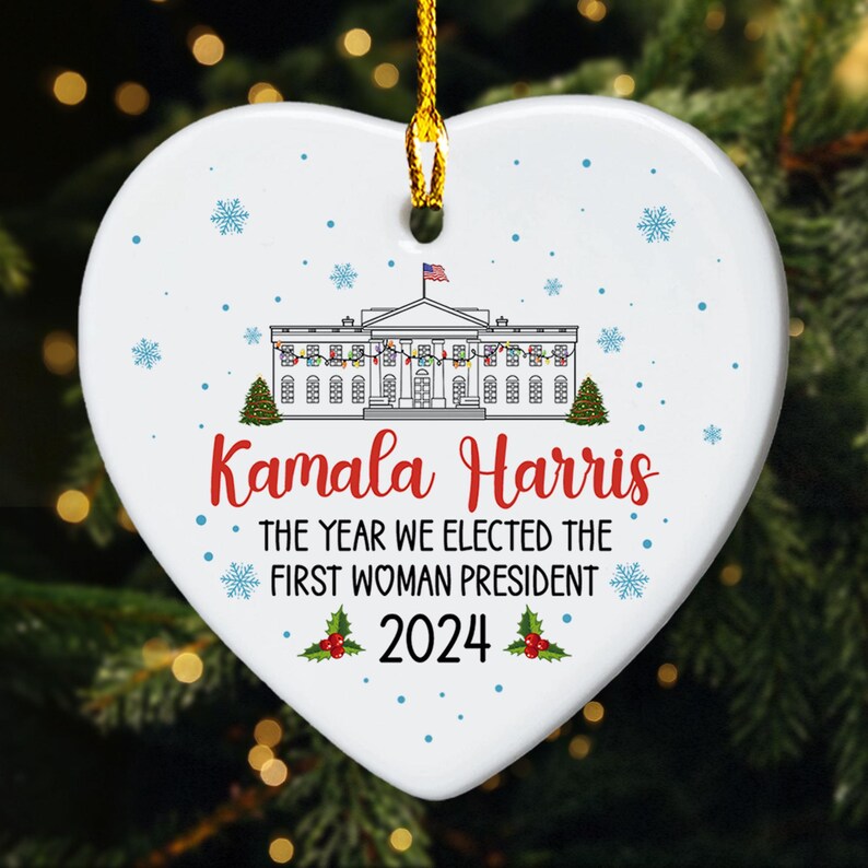 Kamala Harris 2024 Christmas Ornament, the Year We Elect First Women